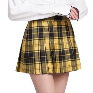 NWT Etro Barbara Pleated Plaid Virgin-Wool Miniskirt